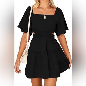 Black backless dress